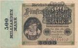 Deutschland 500 Milliarden Mark Geldschein Banknote, Serie F -
