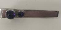 Silberschmuck Brosche mit Amethyst Steinen 835er Silber -
