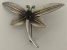 Brosche Libelle mit schwarzem Stein Länge. 3,4 cm -
