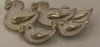 Silber Brosche Enten 925er Sterling Silber Länge ca. 4 cm -
