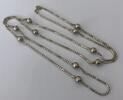 Lange Silberkette mit Kugeln 925er Sterling Silber Länge ca. 76 cm -