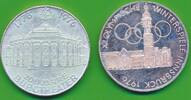 Österreich 2x 100 Schilling Olympische Spiele in Innsbruck und 200 Jahre Burgtheater, 2 Silbermünzen -