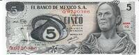 Mexiko 5 Pesos Banknote Geldscheine -