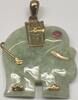 Goldschmuck Jadeit Jade Rubin Elefant Anhänger Langlebigkeit Chinesisch Figur 8K 333er Gold -