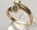 Goldschmuck 14 K Gold Ring mit Brillant 0,40 Ct 585 er Damenrring -