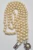 Perlenschmuck Perlenkette Antikschmuck 2 reihiges Collier 14K 585er Gold Verschluß mit Rubin, Akoya Perlencollier -