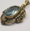 Antiker Anhänger Schaumgold Antiker Anhänger Double mit blauem Stein L: ca. 3,6 cm -