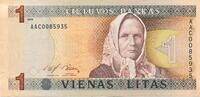 Litauen 1 Litas Geldschein Banknote -