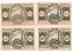 Nesselwang 4 Notgeldscheine 10-20-25-50 Pfennig, rote Nummer -