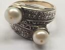 Damenring Ring Antikschmuck Art Deco Ring Silber 835 vergoldet, Theodor Fahrner, TF Perlenring -