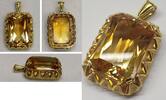 Goldschmuck Großer Anhänger 585er Gold mit Citrin Goldanhänger Citrinanhänger 14 Karat -