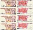 Polen 100 Zloty Zlotych 4x folgende Nummern , 4 Scheine -