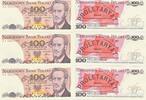 Polen 100 Zloty Zlotych 3x folgende Nummern , 3 Scheine -
