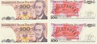 Polen 100 Zloty Zlotych 2x folgende Nummern , 2 Scheine -