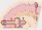 Canada 2 Dollars 17x folgende Nummern , 17 Scheine , Elisabeth II. Großbritannien -