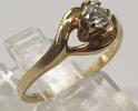 Goldschmuck 14K 585er Gold Geldgold Goldring mit farblosem Stein -
