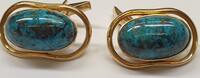 Iran Goldschmuck vintage Manschettenknöpfe 18 K 750 Gold Türkis Gelbgold Handarbeit aus Persien -