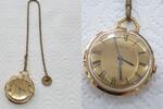 Mechanische Taschenuhr vintage Uhr Isoma Taschenuhr mit Kette Handaufzug vergodet -