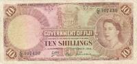 Fiji 10 Shillings Ten Shillings, Elisabeth II -