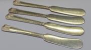 Antik Besteck 4x Käse- bzw. Buttermesser Holmes & Edwards versilbert -