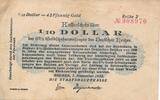 1/10 Dollar: 42 Pfennig Gold 1923 Deutsches Reich Deutschland Notgeldschein, Notgeld Staatshauptkasse Bremen III