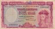 30 Escudos 1959 Portugiesisch Indien Geldschein III-