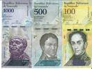 Venezuela 100 500 1000 Bolivares Banknote Geldscheine 100 500 1000 Bolivares alle 2017 (3 Scheine) -