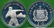 Samoa 10 Tala Dollars Olympische Spiele 1992 in Barcelona , Kugelstoßer - Silbermünze -