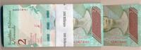 Venezuela 2 Bolivares , 100 Stück Banknoten Original Bündel Bandrolle, 100 aufeindanderfolgende Nummer, Seriendruck -