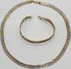 Goldschmuck , Bicolor Kette 14K 585er Gold Goldkette Armband Collier Set Goldarmband -