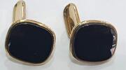 Goldschmuck, Gelbgold vintage 8Kt, 333er Gold Manschettenknöpfe mit Onyx, Herrenschmuck -