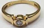 Goldschmuck, Gelbgold 14K 858er Gold Ring mit Brillant Brillantring Goldring -