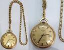 Mechanische Taschenuhr vintage Anker Handaufzug Herrenuhr Uhr vergoldet mit Uhrenkette 17 Rubis -