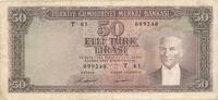 Türkei Türkiye 50 Türk Lira Geldschein 5.Emisyon 7.Tertip, Serie: T61-099240 -
