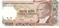 Türkei Türkiye 5000 Lira 7.Emisyon 4.Tertip 5000 Türk Lirasi Serie: G28085256 -