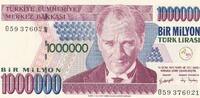 Türkei Türkiye 1000000 Lira 7.Emisyon 3.Tertip Bir Milyon Türk Lirasi Serie: E59519412 -
