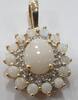 Goldschmuck, bicolor 14K 858er Gold Anhänger Opal Opalanhänger Clipsanhänger -