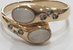 Goldschmuck, Gelbgold 14K 858er GoldRing Opal Opalring mit Brillanten -