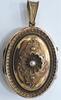 Antikes Biedermeier Medaillon Großer Anhänger Amulett 18K Gold 750 mit Saatperle -