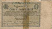 Deutsches Reich Deutschland Weimarer Republik 1 Rentenmark Rentenbankschein 1923 KN 8stellig, Serie:C V, stark gebraucht mit Rissen
