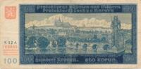 Deutschland Drittes Reich, Böhmen und Mähren 100 Kronen, Korun Staatsnote, ohne Perforation -