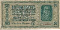 Deutschland Drittes Reich,Ukraine 50 Karbowanez Deutsche Besatzungsausgaben des 2. Weltkrieges 1939-1945, KN 6stellig -
