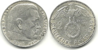 Deutschland 2 Reichsmark Hindenburg Prägeanstalt J - selten - -