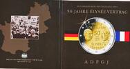 Deutschland BRD 5x 2 Euro ADFGJ Gedenkmünzenset - 50 Jahre Élysée-Vertrag -