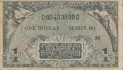 USA - Vereinigte Staaten v. Amerika $ 1 Dollar United States , Series 481 Military Payment Certificate. P.M. -