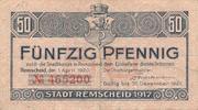 Remscheid 50 Pfennig Notgeldschein der Stadtkasse -