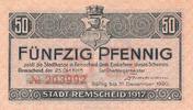 Remscheid 50 Pfennig Notgeldschein der Stadtsparkasse -