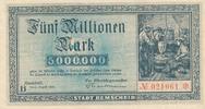 Remscheid 5 Millionen Mark Notgeldschein der städtischen Kassen, Nr.: 021061 -