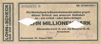 Remscheid 10 Millionen Mark Lohn-Scheck, Entwertet, Alexander Werk -