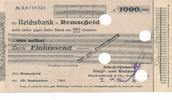 Remscheid 1000 Mark Lohnscheck, Fa. Stachelhauser, Lochentwertet, Nr. D.8 716233 -